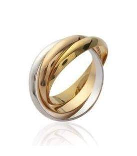 Bague plaqué or deux tons trois anneaux entrelacés