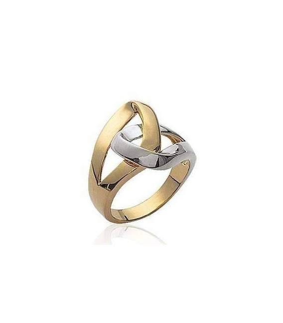Bague plaqué or deux tons 