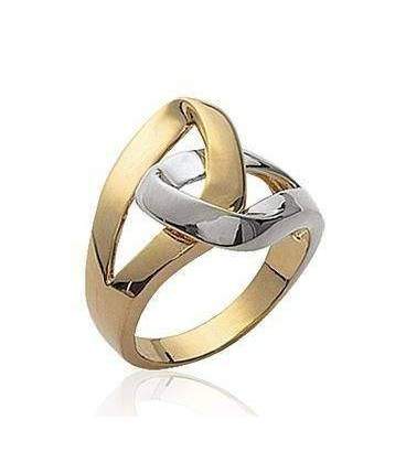 Bague plaqué or deux tons 