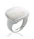 Bague fantaisie argent nacre arrondi serti 