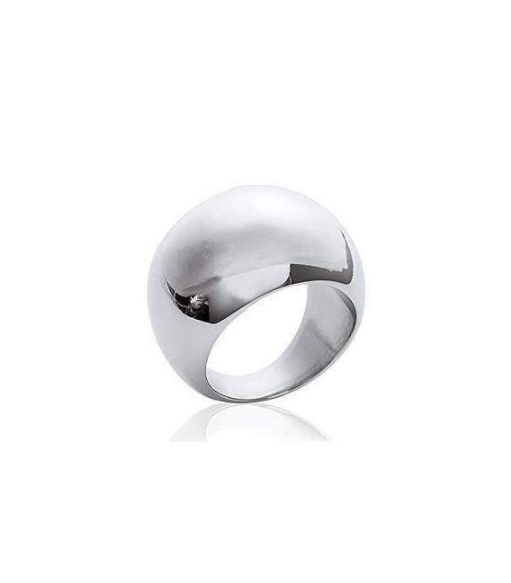 Grosse bague acier miroir mixte 