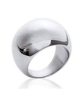 Grosse bague acier miroir mixte