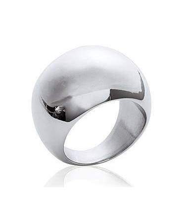 Grosse bague acier miroir mixte 
