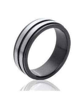 Alliance homme acier anneau deux tons