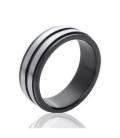 Alliance homme acier anneau deux tons