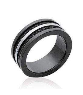 Bague alliance acier noir homme