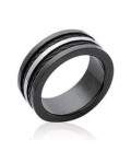 Bague alliance acier noir homme