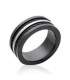 Bague alliance acier noir homme 