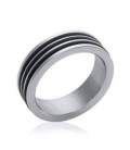 Bague homme acier deux tons
