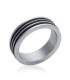 Bague homme acier deux tons 