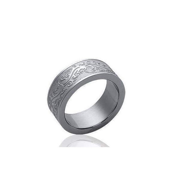 Bague acier homme salamandre 