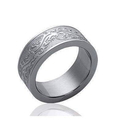 Bague acier homme salamandre 