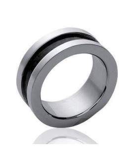 Bague alliance acier et carbone