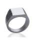 Grosse bague acier chevalière miroir 