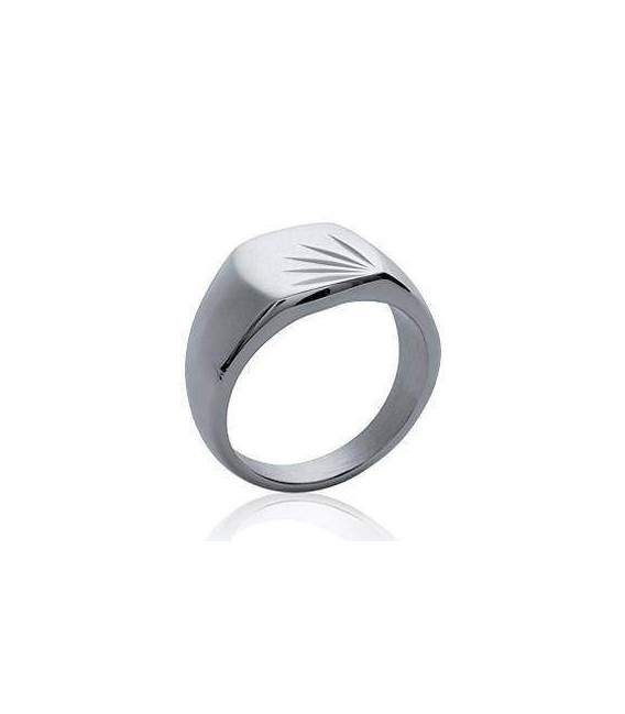 Bague fantaisie acier chevalière 