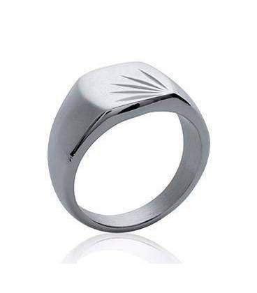 Bague fantaisie acier chevalière 