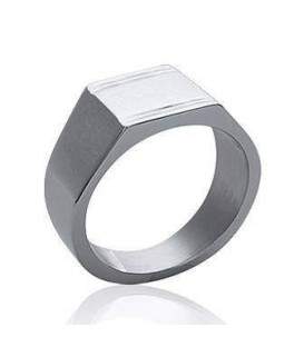 Belle chevalière acier miroir