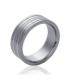 Bague alliance acier homme striée 