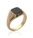 Bague homme plaqué or onyx carrée 
