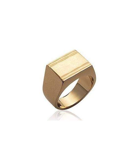 chevalière plaqué or rectangulaire pour homme 