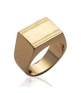 chevalière plaqué or rectangulaire pour homme