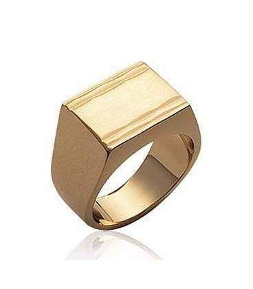 chevalière plaqué or rectangulaire pour homme 
