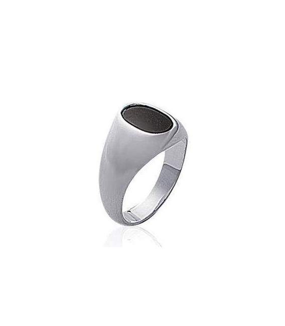 Chevalière argent rehaussée d'émail 