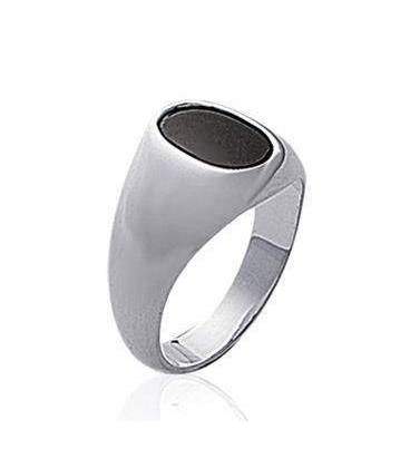 Chevalière argent rehaussée d'émail 