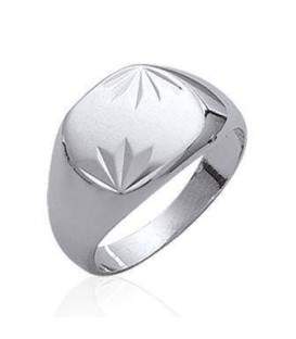 Bague chevalière argent massif gravée