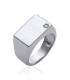 Grosse chevalière argent massif et zirconium 