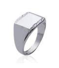 Belle chevalière argent massif carrée miroir