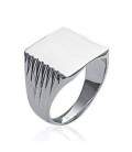 Gosse chevalière argent massif miroir stries