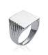 Gosse chevalière argent massif miroir stries 