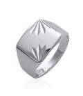 Chevalière belle bague argent massif gravée