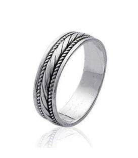 Bague bel anneau alliance argent massif
