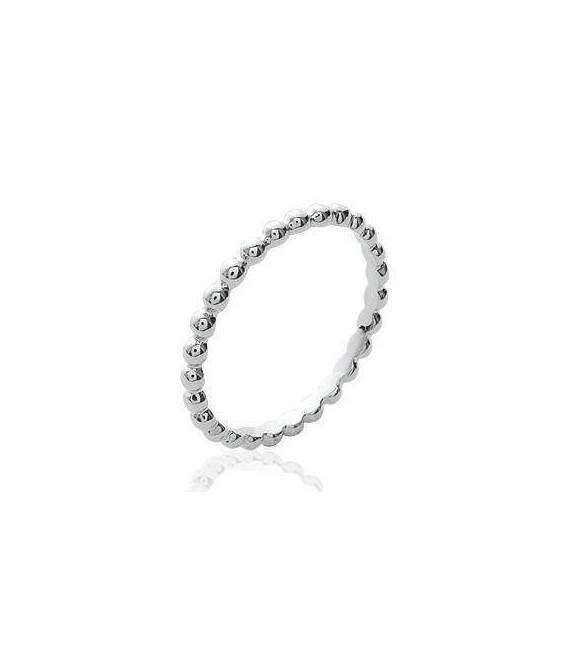 Anneau modulable argent perlée 