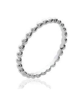 Anneau modulable argent perlée