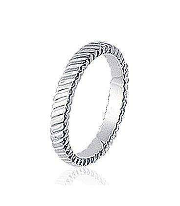 Bague modulable argent striée 