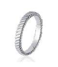 Bague modulable argent striée