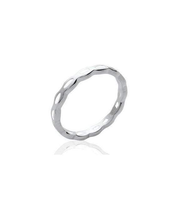 Anneau modulable argent ovalisé 