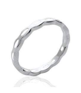 Anneau modulable argent ovalisé