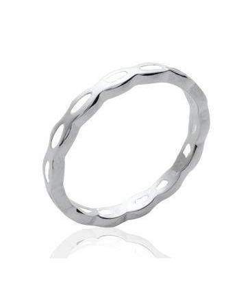 Anneau modulable argent ovalisé 