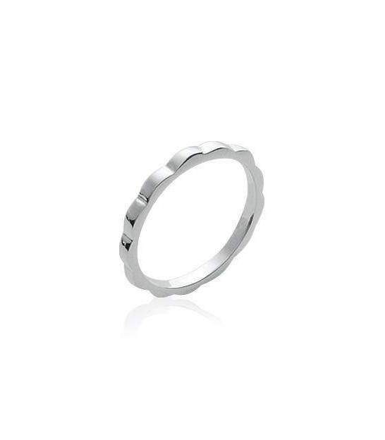 Bague Anneau Plissé En Argent 925/1000 - Taille 49 - Occasion - Style Unique Et élégant