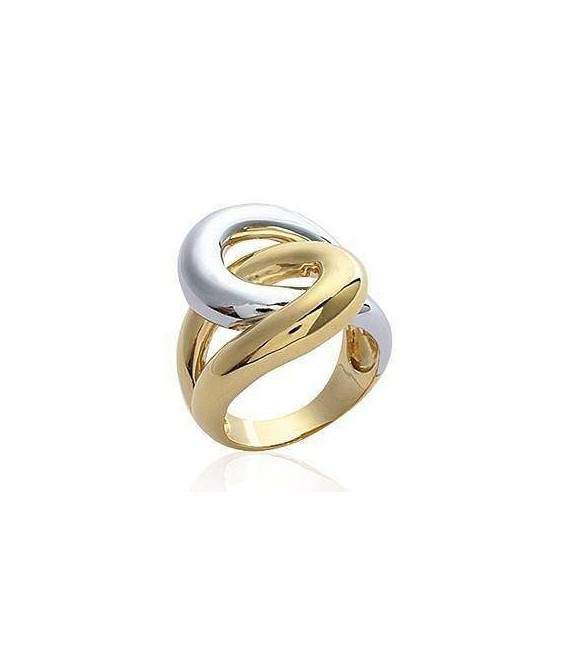 Grosse bague plaqué ajourée palladié deux tons 