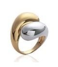 Grosse bague bicolore plaqué or palladié rhodié