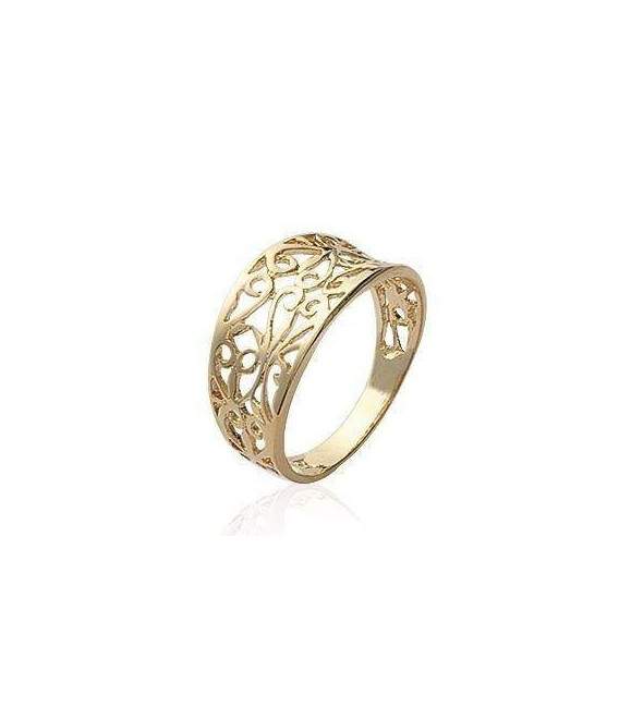 Bague plaqué or filigranée ouvragée 