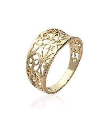 Bague plaqué or filigranée ouvragée 