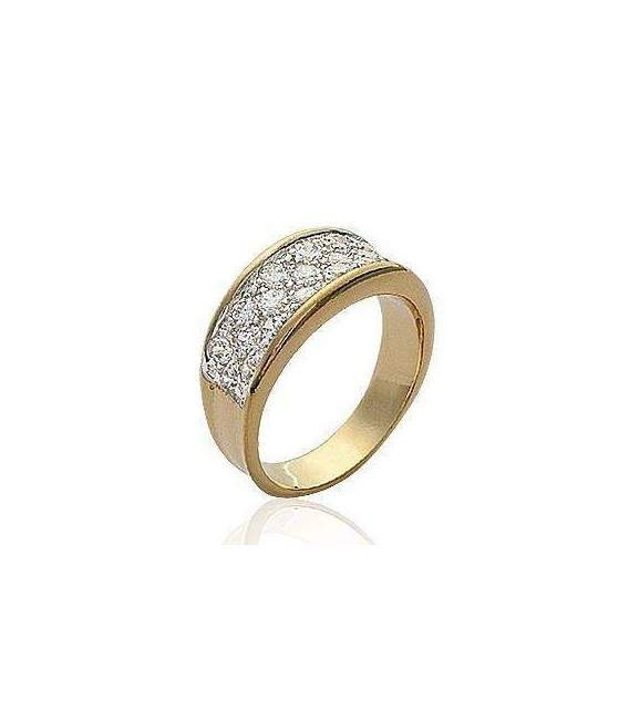Bague plaqué or anneau de zirconium 