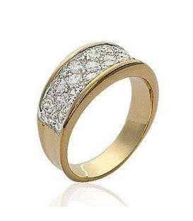 Bague plaqué or anneau de zirconium