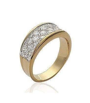 Bague plaqué or anneau de zirconium 